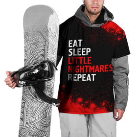 Накидка на куртку 3D с принтом Eat Sleep Little Nightmares Repeat в Санкт-Петербурге, 100% полиэстер |  | eat sleep little nightmares repeat | little | logo | nightmares | paint | брызги | игра | игры | краска | литл | лого | логотип | найтмер | символ