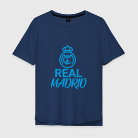 Мужская футболка хлопок Oversize с принтом Real Madrid Football в Белгороде, 100% хлопок | свободный крой, круглый ворот, “спинка” длиннее передней части | benzema | football | la liga | modric | real madrid | spain | бензема | испания | ла лига | мадрид | модрич | реал | реал мадрид | спорт | футбол | футболист