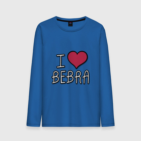 Мужской лонгслив хлопок с принтом I love bebra , 100% хлопок |  | bebra | бебра | бэбра | мем | танки