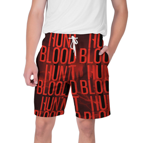 Мужские шорты 3D с принтом BLOOD HUNT 2022 в Тюмени,  полиэстер 100% | прямой крой, два кармана без застежек по бокам. Мягкая трикотажная резинка на поясе, внутри которой широкие завязки. Длина чуть выше колен | Тематика изображения на принте: blood hunt | game | hunter | tdr | vampire