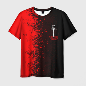 Мужская футболка 3D с принтом The Masquerade | Bloodhunt в Белгороде, 100% полиэфир | прямой крой, круглый вырез горловины, длина до линии бедер | battle royale | blood hunt | bloodhunt | emblem | logo | the masquerade | vampire | блудхант | вампир | вампиры | лого | логотип | эмблема