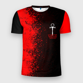 Мужская футболка 3D Slim с принтом The Masquerade | Bloodhunt в Белгороде, 100% полиэстер с улучшенными характеристиками | приталенный силуэт, круглая горловина, широкие плечи, сужается к линии бедра | battle royale | blood hunt | bloodhunt | emblem | logo | the masquerade | vampire | блудхант | вампир | вампиры | лого | логотип | эмблема