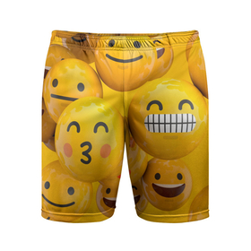 Мужские шорты спортивные с принтом Смаилы в Екатеринбурге,  |  | Тематика изображения на принте: 3d | 3д | арт | весенние | детские | детям | желтые | желтый | зима | летние | обьемные | осень | с кругами | слицами | смаил | смех | улыбка