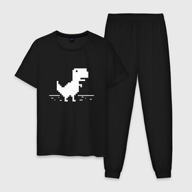 Мужская пижама хлопок с принтом Chrome t rex в Белгороде, 100% хлопок | брюки и футболка прямого кроя, без карманов, на брюках мягкая резинка на поясе и по низу штанин
 | chrome t rex | винда | пайтон | прога | программист | хром | хром ос