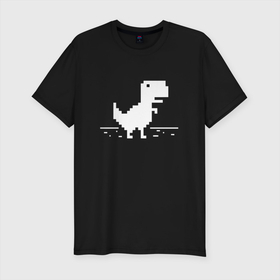 Мужская футболка хлопок Slim с принтом Chrome t rex в Тюмени, 92% хлопок, 8% лайкра | приталенный силуэт, круглый вырез ворота, длина до линии бедра, короткий рукав | chrome t rex | винда | пайтон | прога | программист | хром | хром ос