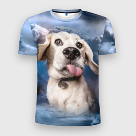 Мужская футболка 3D Slim с принтом Бигль   веселый собакен в Петрозаводске, 100% полиэстер с улучшенными характеристиками | приталенный силуэт, круглая горловина, широкие плечи, сужается к линии бедра | handeyework | арт | веселые | волк | животные | нос | нюх | прикольные | смех | смешные | собаки | собка | улыбка | хаски