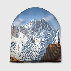 Шапка 3D с принтом Minecraft   Mountains   Video game в Петрозаводске, 100% полиэстер | универсальный размер, печать по всей поверхности изделия | clouds | minecraft | mountains | sky | video game | видеоигра | горы | майнкрафт | небо | облака