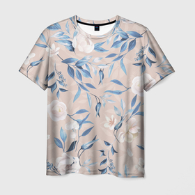 Мужская футболка 3D с принтом Цветы Нежные , 100% полиэфир | прямой крой, круглый вырез горловины, длина до линии бедер | flowers | природа | растение | флора | цветы