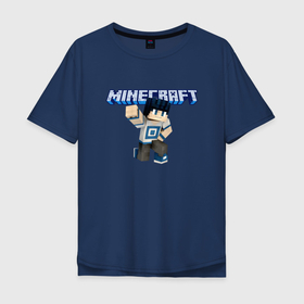 Мужская футболка хлопок Oversize с принтом Minecraft   Hero   Video game   Pose в Курске, 100% хлопок | свободный крой, круглый ворот, “спинка” длиннее передней части | Тематика изображения на принте: hero | minecraft | smile | video game | видеоигра | герой | майнкрафт | персонаж | улыбка