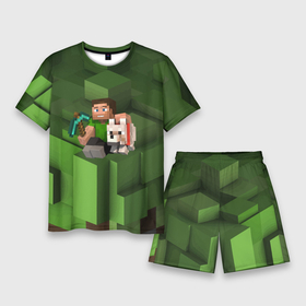 Мужской костюм с шортами 3D с принтом Minecraft  Heroes  Video game в Курске,  |  | Тематика изображения на принте: boy | dog | heroes | minecraft | video game | видеоигра | герои | майнкрафт | персонажи | собака