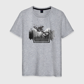 Мужская футболка хлопок с принтом Grunge style mtb в Екатеринбурге, 100% хлопок | прямой крой, круглый вырез горловины, длина до линии бедер, слегка спущенное плечо. | 
