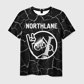Мужская футболка 3D с принтом Northlane   КОТ   Трещины в Тюмени, 100% полиэфир | прямой крой, круглый вырез горловины, длина до линии бедер | Тематика изображения на принте: band | metal | northlane | rock | группа | кот | мрамор | нортлейн | рок | трещины