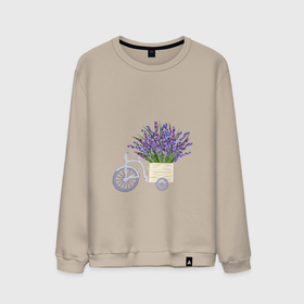 Мужской свитшот хлопок с принтом Велосипед с лавандой в Санкт-Петербурге, 100% хлопок |  | bicycle | lavender | велосипед | лванда | прованс | сиреневый | фиолетовый | цветы