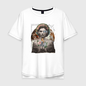 Мужская футболка хлопок Oversize с принтом Gothic Virgin Dada Collage в Екатеринбурге, 100% хлопок | свободный крой, круглый ворот, “спинка” длиннее передней части | collage | dada | dadaism | dadism | earth | geia | gothic | greek | lilith | moon | surreal | tiger | vintage | богиня | божество | винтаж | гея | греция | дада | земля | лилит | луна | сотворение мира | сюрре