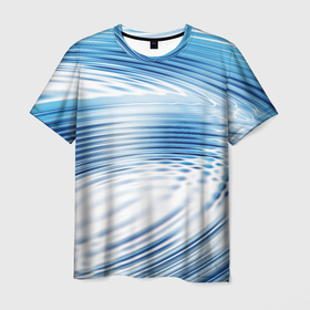Мужская футболка 3D с принтом Круги на воде   Океан   Wave в Санкт-Петербурге, 100% полиэфир | прямой крой, круглый вырез горловины, длина до линии бедер | lake | nature | ocean | sea | water | вода | волна | море | озеро | океан | природа