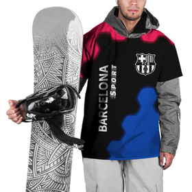 Накидка на куртку 3D с принтом BARCELONA | Sport   Графика , 100% полиэстер |  | barca | barcelona | barsa | barselona | fcb | logo | messi | sport | барса | барселона | знак | клуб | лого | логотип | логотипы | месси | символ | символы | соты | футбол | футбольная | футбольный
