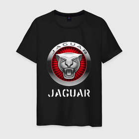Мужская футболка хлопок с принтом JAGUAR | Jaguar в Курске, 100% хлопок | прямой крой, круглый вырез горловины, длина до линии бедер, слегка спущенное плечо. | auto | jaguar | logo | moto | symbol | авто | автомобиль | гонки | знак | лого | логотип | логотипы | марка | машина | мото | символ | символы | ягуар
