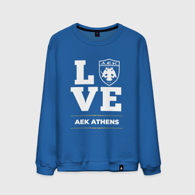 Мужской свитшот хлопок с принтом AEK Athens Love Classic в Кировске, 100% хлопок |  | aek | aek athens | athens | club | football | logo | love | аек | клуб | лого | мяч | символ | спорт | футбол | футболист | футболисты | футбольный