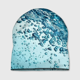 Шапка 3D с принтом Wave   Pacific ocean в Новосибирске, 100% полиэстер | универсальный размер, печать по всей поверхности изделия | Тематика изображения на принте: bubbles | ocean | sea | water | wave | вода | волна | море | океан | пузырьки