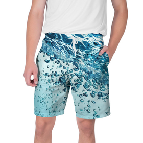Мужские шорты 3D с принтом Wave   Pacific ocean ,  полиэстер 100% | прямой крой, два кармана без застежек по бокам. Мягкая трикотажная резинка на поясе, внутри которой широкие завязки. Длина чуть выше колен | Тематика изображения на принте: bubbles | ocean | sea | water | wave | вода | волна | море | океан | пузырьки