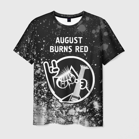 Мужская футболка 3D с принтом August Burns Red   КОТ   Краска в Тюмени, 100% полиэфир | прямой крой, круглый вырез горловины, длина до линии бедер | august | august burns red | band | burns | metal | red | rock | август | бернс | группа | кот | краска | краски | ред | рок