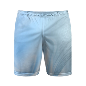 Мужские шорты спортивные с принтом Голубые завихрения ,  |  | Тематика изображения на принте: абстракция | голубые | завихрения | решетка | сетка