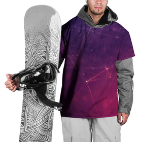 Накидка на куртку 3D с принтом Абстрактные взаимосвязанные линии в Новосибирске, 100% полиэстер |  | Тематика изображения на принте: абстракция | днк | красный | линии | полигон | черный