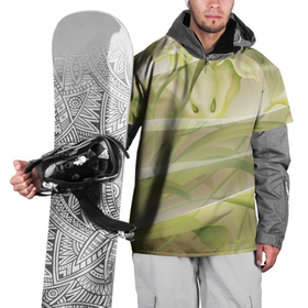 Накидка на куртку 3D с принтом Абстрактные ирисы , 100% полиэстер |  | Тематика изображения на принте: абстракция | зеленый | ирис | линии | нежный | сетка | цветочки | цветы