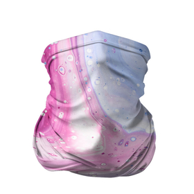 Бандана-труба 3D с принтом Абстрактные краски (голубой, розовый) в Курске, 100% полиэстер, ткань с особыми свойствами — Activecool | плотность 150‒180 г/м2; хорошо тянется, но сохраняет форму | абстракция | белый | краски | красный | розовый