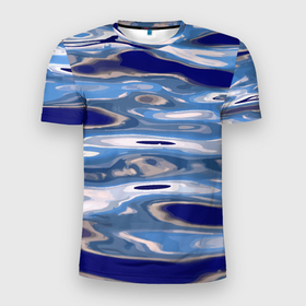 Мужская футболка 3D Slim с принтом Волна   Тихий океан в Санкт-Петербурге, 100% полиэстер с улучшенными характеристиками | приталенный силуэт, круглая горловина, широкие плечи, сужается к линии бедра | lake | ocean | sea | water | wave | вода | волна | море | озеро | океан