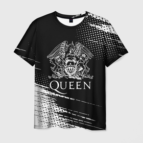 Мужская футболка 3D с принтом Queen герб квин в Рязани, 100% полиэфир | прямой крой, круглый вырез горловины, длина до линии бедер | queen | квин | мистер робот | музыка | рами малек | рок | фредди меркьюри