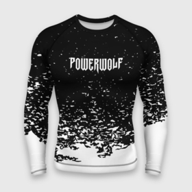 Мужской рашгард 3D с принтом powerwolf: белые брызги ,  |  | heavy metal | metal | napalm records | power metal | powerwolf | wolf