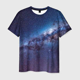 Мужская футболка 3D с принтом Космос просто космос в Санкт-Петербурге, 100% полиэфир | прямой крой, круглый вырез горловины, длина до линии бедер | вселенная | галактика | звезда | звезды | космос | планета | планеты