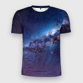 Мужская футболка 3D Slim с принтом Космос просто космос в Санкт-Петербурге, 100% полиэстер с улучшенными характеристиками | приталенный силуэт, круглая горловина, широкие плечи, сужается к линии бедра | вселенная | галактика | звезда | звезды | космос | планета | планеты