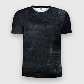 Мужская футболка 3D Slim с принтом Темная текстура в Тюмени, 100% полиэстер с улучшенными характеристиками | приталенный силуэт, круглая горловина, широкие плечи, сужается к линии бедра | потертость | ржавчина | текстура | темная | черная