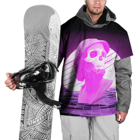 Накидка на куртку 3D с принтом Vaporwave   Skull   Психоделика , 100% полиэстер |  | mountains | psychedelic | skull | sun | vaporwave | горы | психоделика | солнце | череп