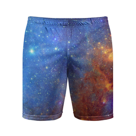 Мужские шорты спортивные с принтом Яркая вселенная в Курске,  |  | вселенная | галактика | звезды | космос | планеты | яркая