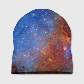 Шапка 3D с принтом Яркая вселенная в Курске, 100% полиэстер | универсальный размер, печать по всей поверхности изделия | вселенная | галактика | звезды | космос | планеты | яркая