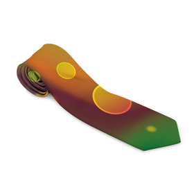 Галстук 3D с принтом Кружочки на разноцветном фоне в Белгороде, 100% полиэстер | Длина 148 см; Плотность 150-180 г/м2 | абстракция | желтый | зеленый | красный | круги | кружки | кружочки | оранжевый
