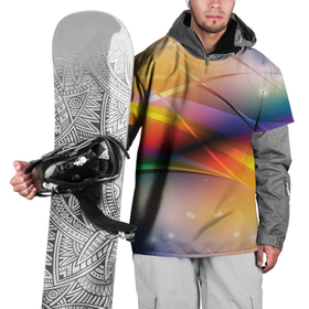 Накидка на куртку 3D с принтом Абстрактные линии разных цветов в Петрозаводске, 100% полиэстер |  | абстракция | волна | краски | линии | радуга | радужный | цвета