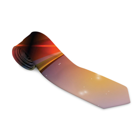 Галстук 3D с принтом Абстрактные линии разных цветов в Курске, 100% полиэстер | Длина 148 см; Плотность 150-180 г/м2 | Тематика изображения на принте: абстракция | волна | краски | линии | радуга | радужный | цвета