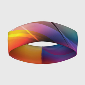 Повязка на голову 3D с принтом Абстрактные линии разных цветов в Курске,  |  | абстракция | волна | краски | линии | радуга | радужный | цвета