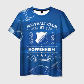 Мужская футболка 3D с принтом Hoffenheim Football Club в Екатеринбурге, 100% полиэфир | прямой крой, круглый вырез горловины, длина до линии бедер | club | football | hoffenheim | logo | клуб | лого | мяч | огонь | пламя | символ | спорт | футбол | футболист | футболисты | футбольный | хоффенхейм