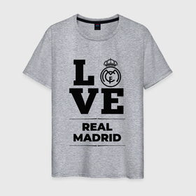 Мужская футболка хлопок с принтом Real Madrid Love Классика в Белгороде, 100% хлопок | прямой крой, круглый вырез горловины, длина до линии бедер, слегка спущенное плечо. | club | football | logo | love | madrid | real | real madrid | клуб | лого | мадрид | мяч | реал | символ | спорт | футбол | футболист | футболисты | футбольный
