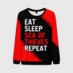 Мужской свитшот 3D с принтом Eat Sleep Sea of Thieves Repeat   Краски в Белгороде, 100% полиэстер с мягким внутренним слоем | круглый вырез горловины, мягкая резинка на манжетах и поясе, свободная посадка по фигуре | eat sleep sea of thieves repeat | logo | sea | thieves | воров | игра | игры | краска | лого | логотип | море | символ