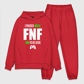 Мужской костюм хлопок OVERSIZE с принтом FNF I Paused в Новосибирске,  |  | fnf | friday | funkin | logo | night | paused | игра | игры | лого | логотип | найт | символ | фанкин | фрайдей