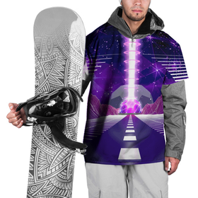 Накидка на куртку 3D с принтом Vaporwave   Neon   Space в Екатеринбурге, 100% полиэстер |  | cosmos | neon | space | stars | vaporwave | звёзда | космодром | космос | неон