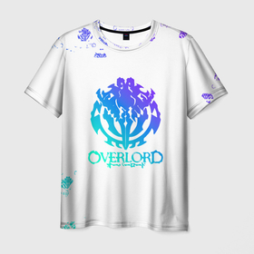 Мужская футболка 3D с принтом Overlord |неоновый логотип в Новосибирске, 100% полиэфир | прямой крой, круглый вырез горловины, длина до линии бедер | anime | overlord | overlord anime | айнз | аниме | владыка | оверлорд | оверлорд 4 сезон | повелитель