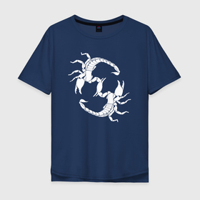 Мужская футболка хлопок Oversize с принтом Скорпион   Скорпион , 100% хлопок | свободный крой, круглый ворот, “спинка” длиннее передней части | aquarius | horoscope | scorpio | астрология | зведы | знак зодиака | символ | скорпион