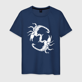 Мужская футболка хлопок с принтом Скорпион   Скорпион в Петрозаводске, 100% хлопок | прямой крой, круглый вырез горловины, длина до линии бедер, слегка спущенное плечо. | aquarius | horoscope | scorpio | астрология | зведы | знак зодиака | символ | скорпион